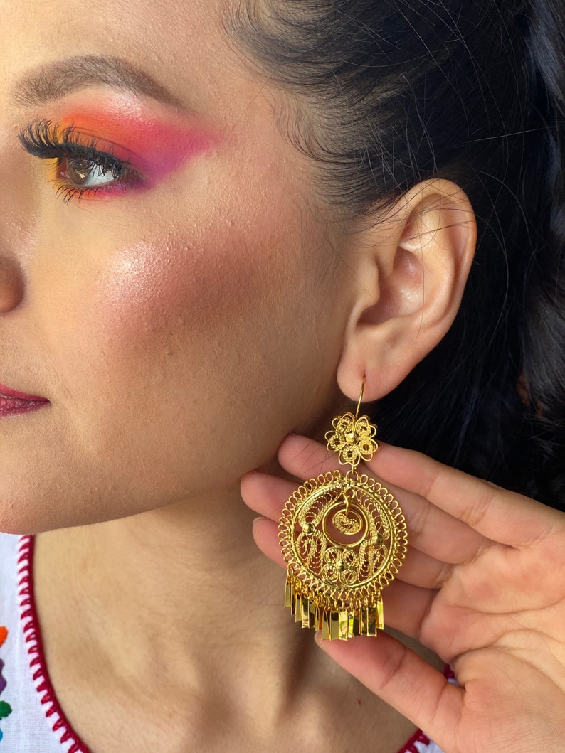 Mexican Filigree Earrings. Mexican Traditional Earrings. Frida Etsy