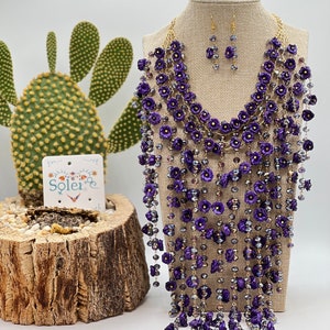 Artisanal Set Earrings-Necklace Palm Multicolor 602378 main image 1