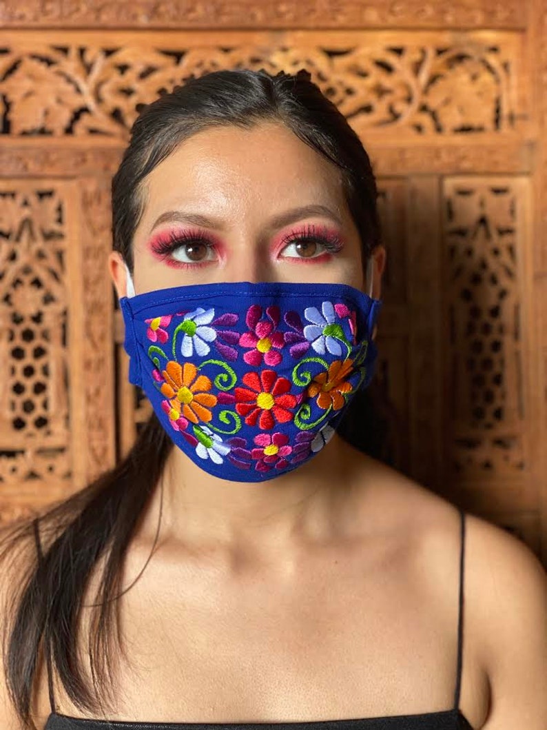 Floral Embroidered Face Masks. Beautiful Floral Face Mask. Etsy
