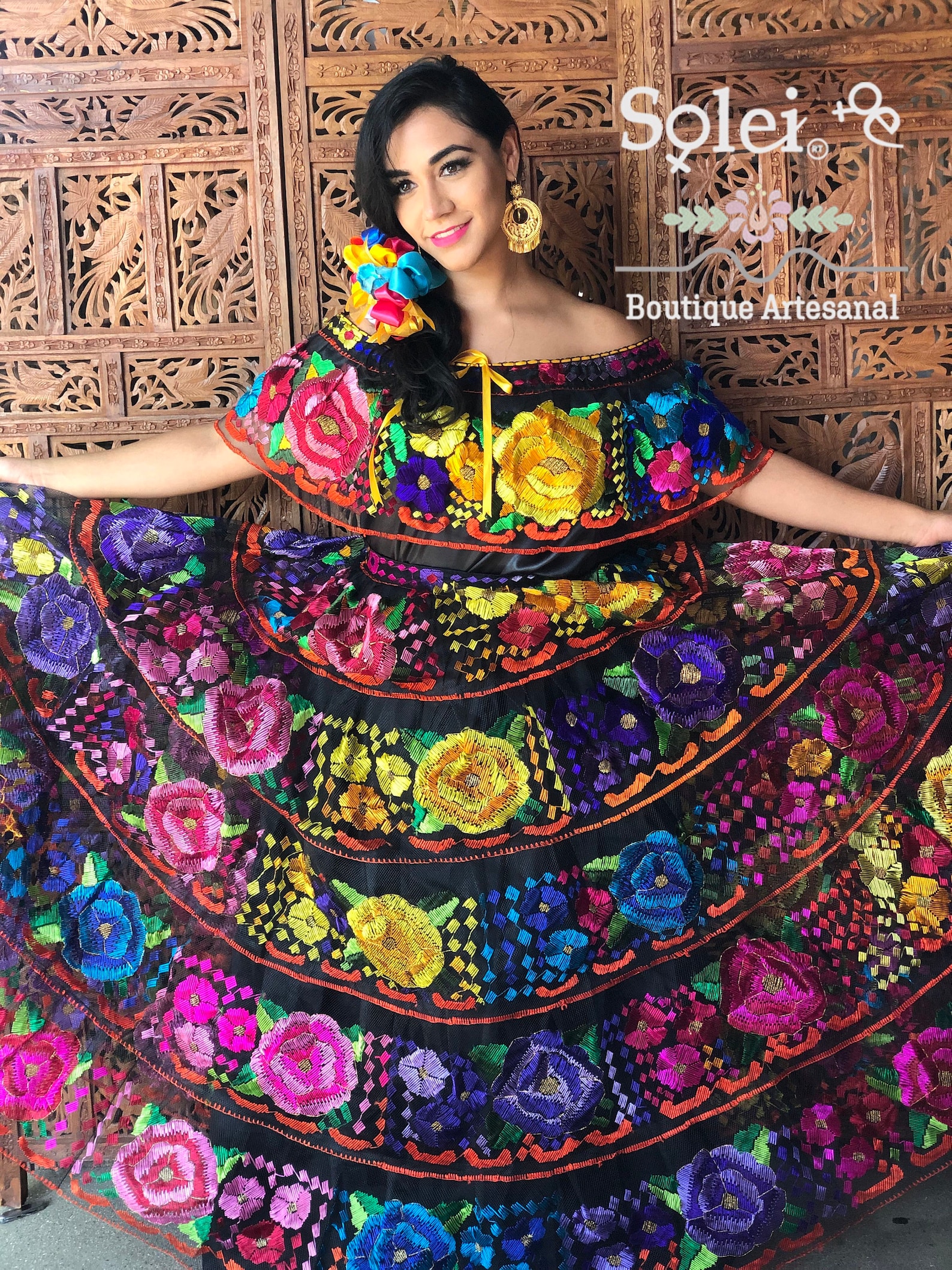Traditional Mexican Chiapaneco Dress. Traditional Embroidered - Etsy