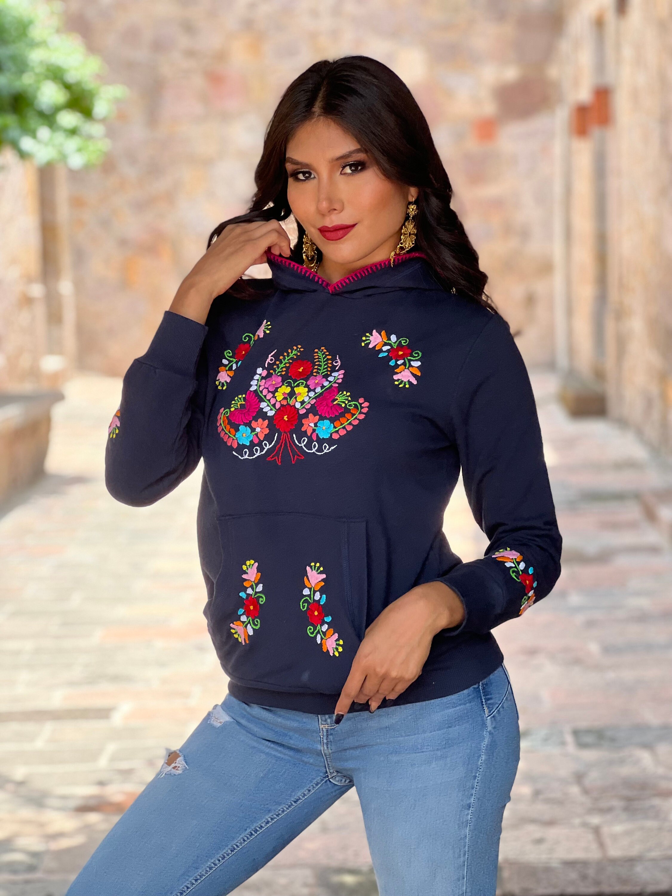 Artisanal Sweatshirt Made in Mexico. Size S 2X. Floral - Etsy