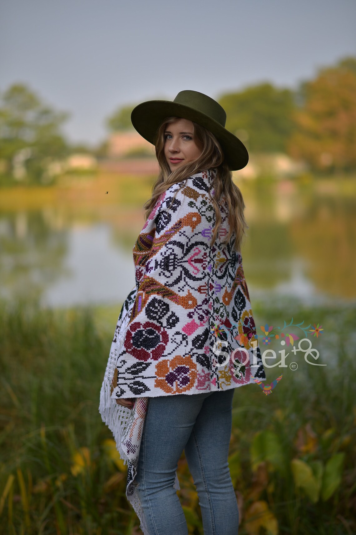 embroidered mexican shawl