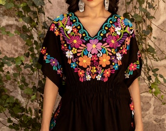 Traditional Mexican Blouse. Size S - 2X. Boho Chic. Artisanal Ethnic Top. Colorful Mexican Blouse. Floral Embroidered Blouse. Latina Style