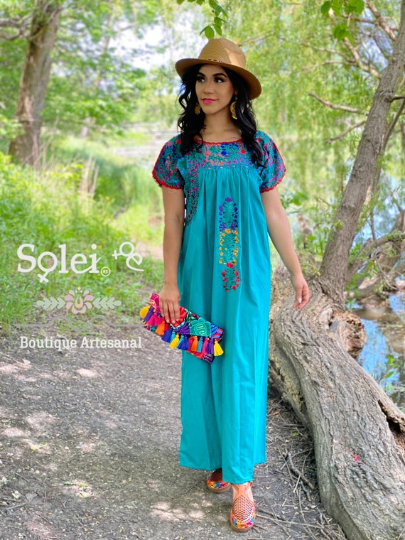 Vestido mexicano largo hotsell