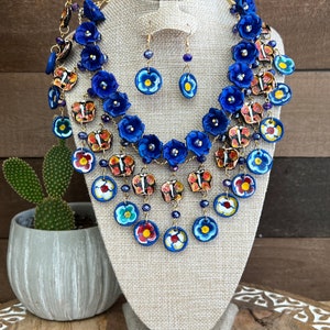 Artisanal Set Earrings-Necklace Palm Multicolor 602377 main image 0
