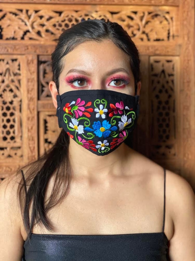 Floral Embroidered Face Masks. Beautiful Floral Face Mask. Reusable Face Mak. Cute Multicolor Face Mask. Stylish Face Mask. Washable Mask 