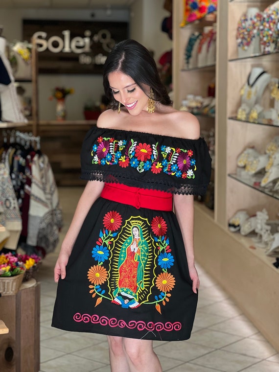 Infantil muelle Samuel Vestido Mexicano de La Virgen de Guadalupe. Vestido Bordado - Etsy España
