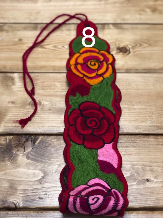 5 de Mayo Mexican floral hand Embroidered Belt sash Multiple colors wrap around 