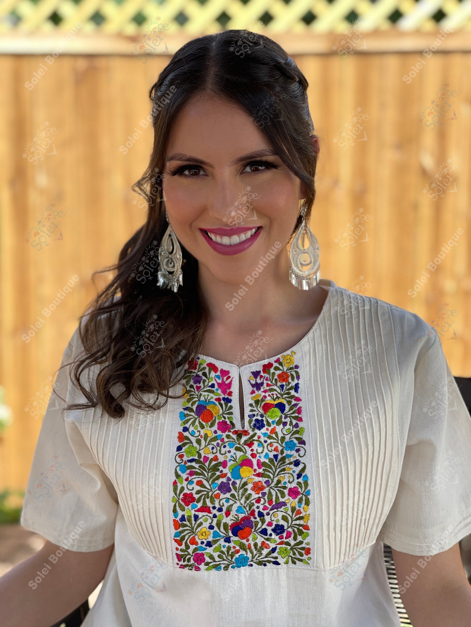 Hand Embroidered Mexican Linen Blouse. Floral Mexican Blouse. - Etsy