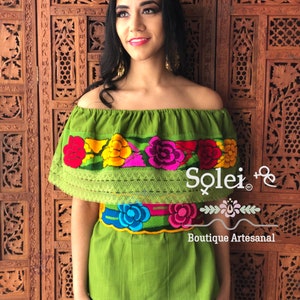 Floral Mexican Blouse. Colorful Mexican Blouse. off the Shoulder Blouse ...