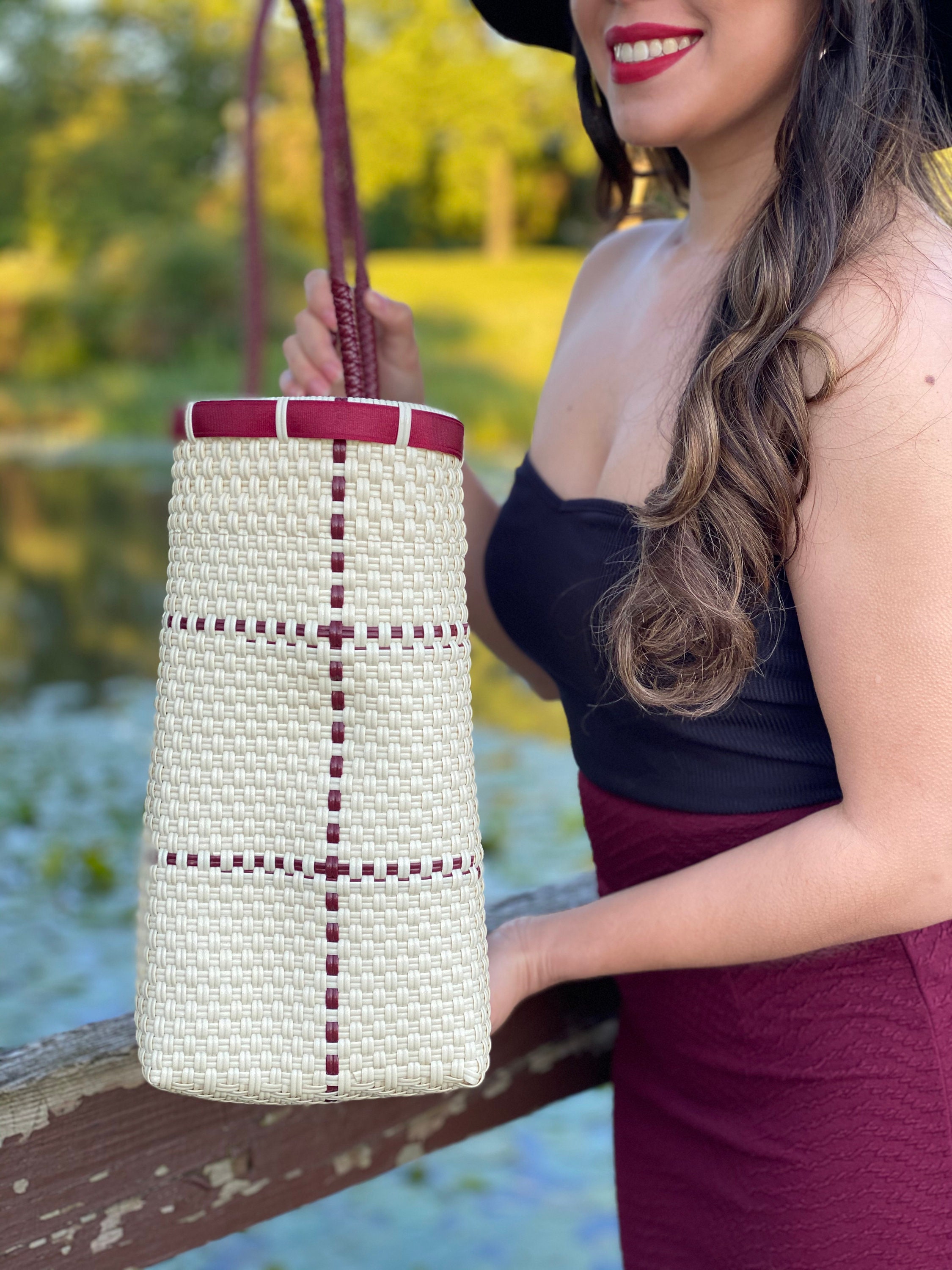 Recycled Plastic Bag Large Handycraft Bag Mexican Tote Bag 