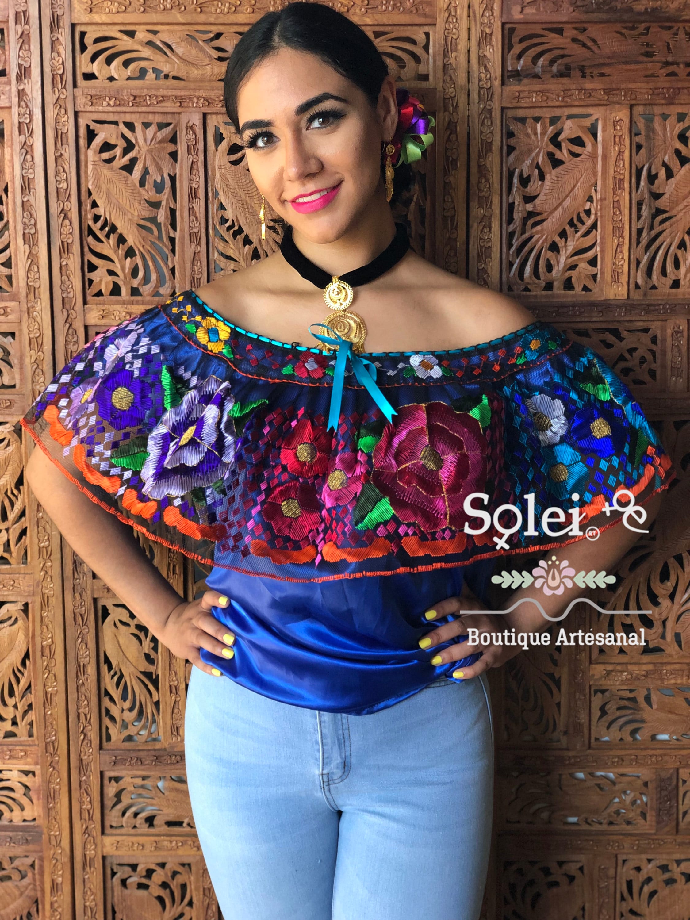 Hand Embroidered Chiapaneca Blouse. Colorful Mexican Blouse. - Etsy