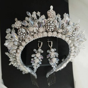 Exclusive сrystal tiara Crystal headband Bridal crown Crystal crown Wedding crown Crystal headpiece Crystal crowns Bride crown Silver crown
