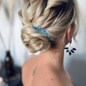 Turquoise hair pin Teal hair pin Aquamarine headpiece Teal hair piece Wedding hair accessories Maritime wedding Teal hair comb Aqua hair pin