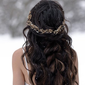 Wedding hair vine Wedding hair piece Bridal hair vine Bridal hair pieces Pearl hair vine Bridal head piece Wedding head piece Gold hair vine