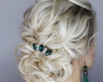 Qualsiasi colore Fermaglio per capelli damigella d&#39;onore Fermacapelli per damigella d&#39;onore Pezzo per capelli da sposa Pettine per capelli smeraldo Perno per capelli smeraldo Perni per capelli con strass Perno per capelli da sposa