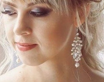 Bridal earrings pearl Wedding earrings pearl earrings wedding Crystal and pearl earrings Pearl and crystal bridal earrings Bridal jewelry