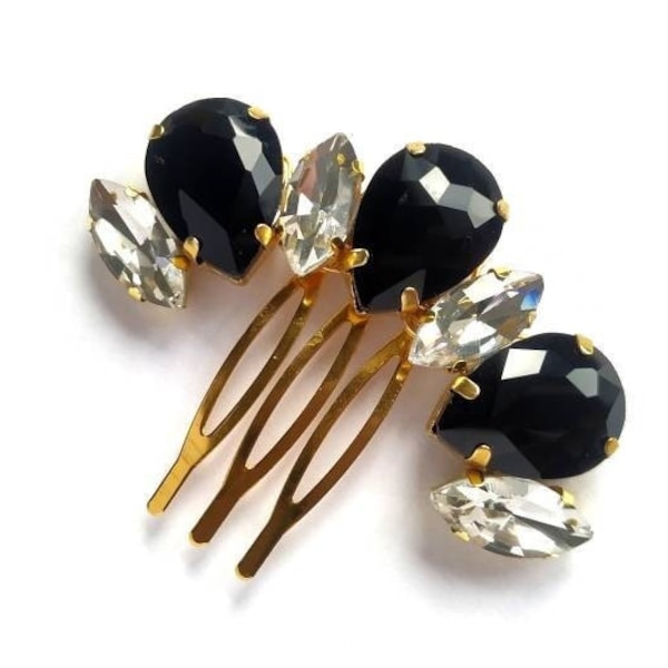 Crystal hair comb ANY COLOR Bridesmaid hair pin Bridal hair comb Rhinestone hair comb Black hair pin Prom accessories Bridal hair piece