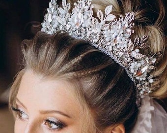 Brautstirnband Hochzeitsstirnband Hochzeit Tiara Hochzeit Kopfschmuck Quinceanera Krone Brautkrone Hochzeitskrone Queen Krone Brautkrone