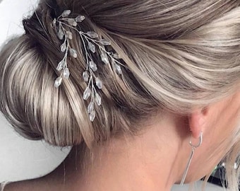 Crystal hair pins Bridal hair pins Wedding hair piece Decorative hair pins Silver hair pins for bride Bridesmaid hair pin Bridal hair piece