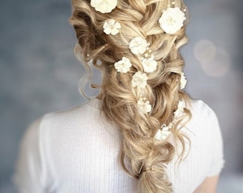 Flower hair pins Bridal hair pins Floral hair pins Bridal hair piece Wedding hair pins Wedding hair accessories Flower bobby pins Boho hair