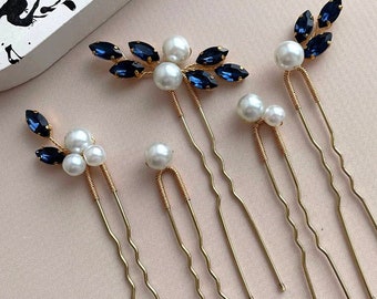 Blue Hair Pins | Something Blue Accessories | Bridal Hairpin set
