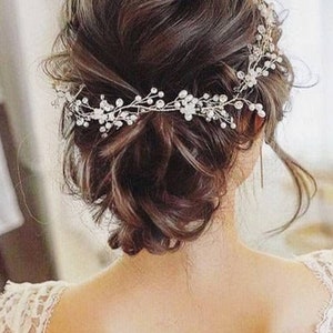 Bridal hair vine Pearl hair vine Wedding hair vine Rose gold headpiece Silver hair vine Bridal hair pieces Gold hair vine Wedding hair piece