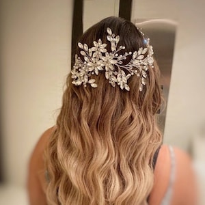 Bridal hair comb Large hair comb Wedding hair pieces Bridal hair piece Bridal hair comb Crystal hair comb Wrdding hair accessories