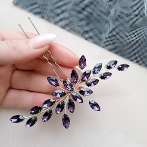 Purple hair pin Amethyst hair pin Purple hair piece Bridal hair piece Lavender hair pin Wedding hair accessories Violet hair pin Lilac hair