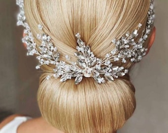 Bridal headpiece for bride Bridal hair vine Bridal hair piece Wedding headpiece rhinestone Wedding hair piece Wedding hair accessories