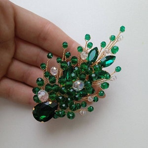Emerald hair piece Green hair piece Emerald hair accessories Emerald hair pin Emerald hair clip Green barrette Emerald green hair clip