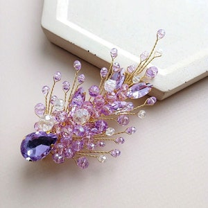 Purple jewelry Lavender hair clip Purple hair clip for bridesmaids Purple hair accessories Purple hair piece Bridal hair piece Lilac hair