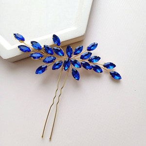 Blue hair pin Wedding hair pins Something blue hair accessories Bridal hair piece Bridesmaid hair pin Navy blue hair pins Blue hair vine