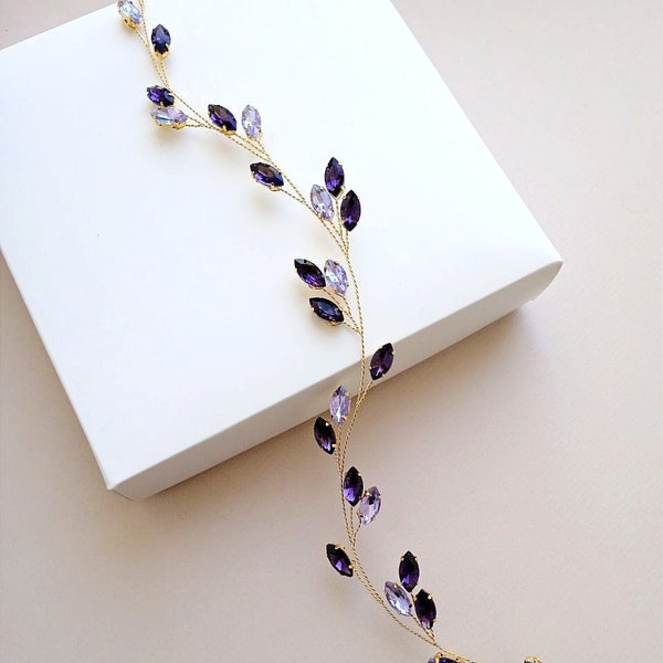 Purple hair vine Lavender hair piece Purple jewelry Purple hair piece Amethyst jewelry Hair accessories Bridal hair piece Purple headpiece