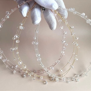 Simple crystal headband Bridal headband Wedding headband Bridal hair piece Bridal headpiece Wedding headpiece Crystal tiara for bride