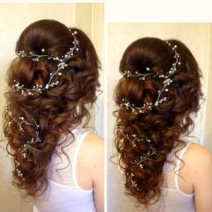 Simple hair vine Long hair vine Pearl hair vine Bridal hair vine Wedding headpiece Wedding hair piece Bridal hair piece Bridal headpiece