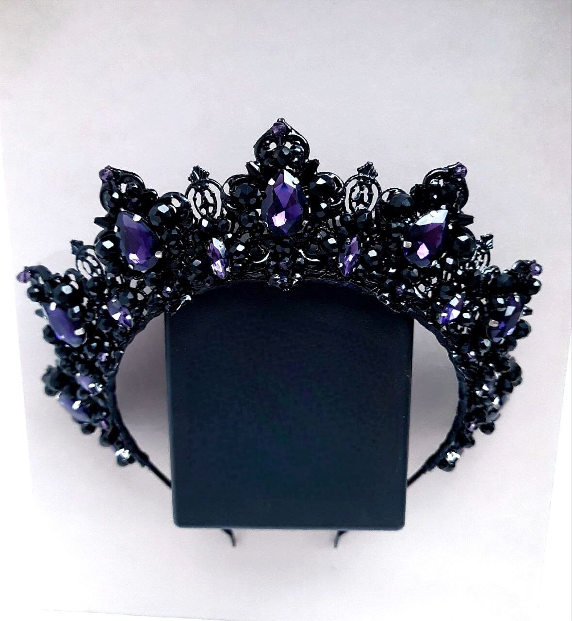 Vintage Purple and Black Crystal Tiara - Women Accessories Hair Accessories Amazon.com: OOGHE Tiaras and Crowns for Women, Vintage  main image 2