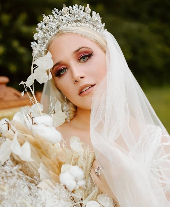 Diadema Dorada Tiara Nupcial Dorada Con Cristales - Para Novias Y Fiestas Tiaras Novia