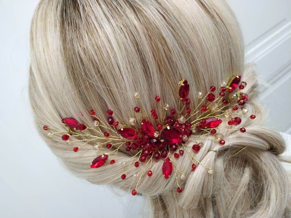 Bridal Hair Comb Rhinestone Crystal Wedding Headpiece Accessories Green Red Amazon.com : PRETTYLIFE Bridal Crystal Hair Comb Rhinestone  main image 4