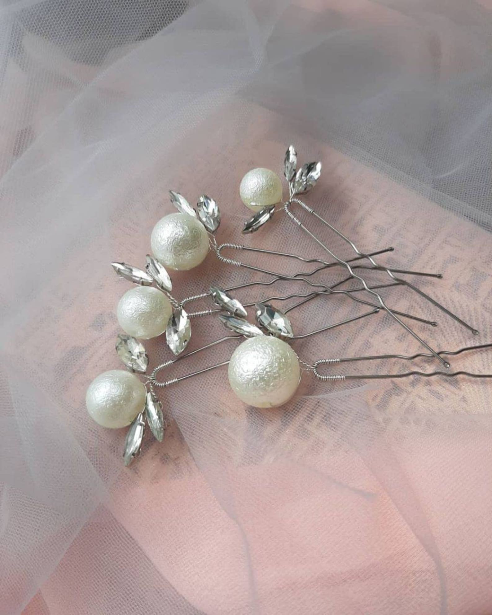 Large pearl hair pins Ivory Pearl hair pins Bridal hair pins Etsy