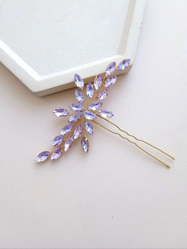 Purple special occasion fashion accessories - Purple bridal hair pin