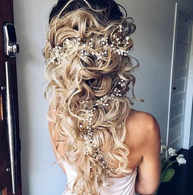 Extra Long Hair Vine Wedding Hair Accessories Trend Crystal Etsy