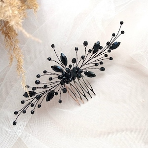 Black hair comb Black head piece Black hair accessories Black hair clip Hair pins Black hair piece Prom hair accessories Black hair pin