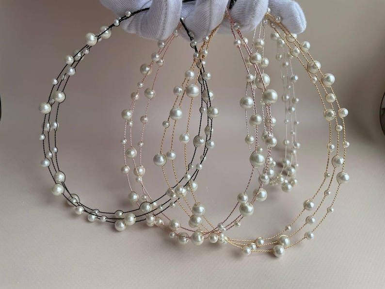 Pearl First Communion Headband – Flower Girl Tiara image 14