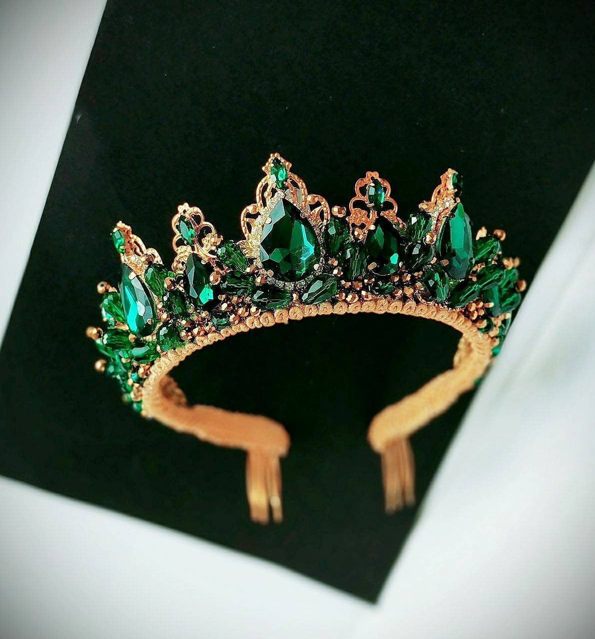 Esmeralda tiara nupcial tiara verde tiara cristal tiara Etsy