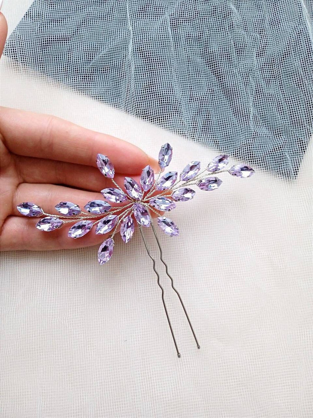 Purple Hair Pin Lavender Hair Pin Lavender Hair Comb Bridal Etsy