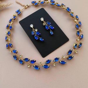 Crystal Jewelry Set ANY COLOR | Rhinestone Necklace, Bracelet, Earrings image 8
