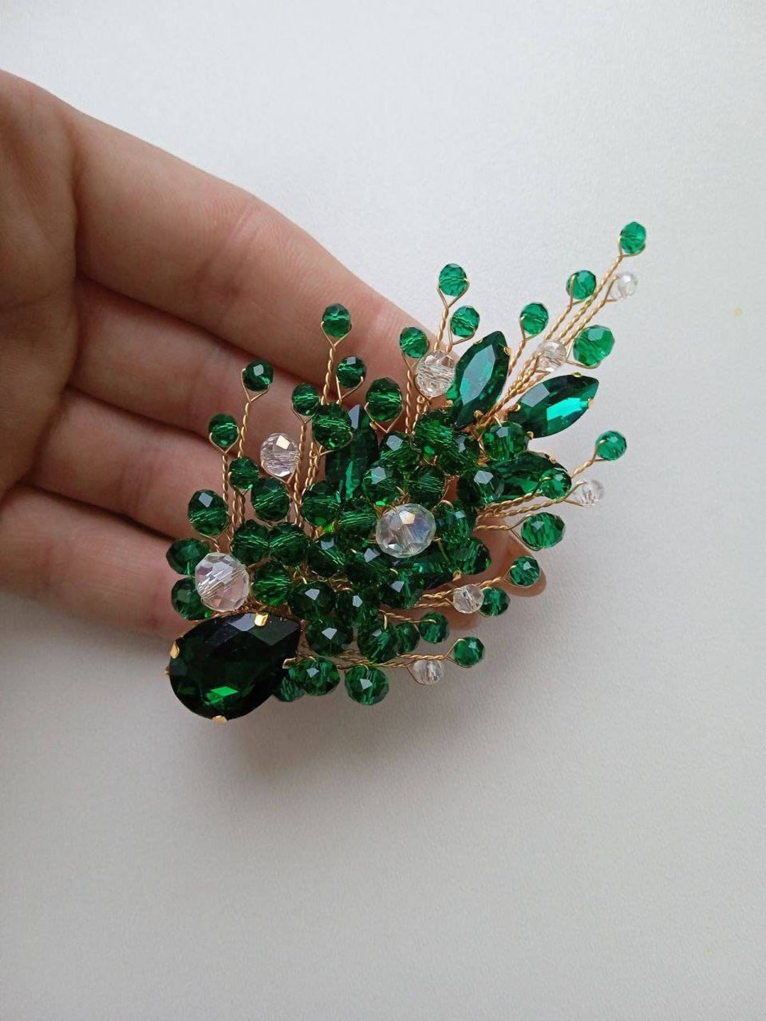 Emerald Hair Piece Green Hair Piece Emerald Hair Accessories Emerald