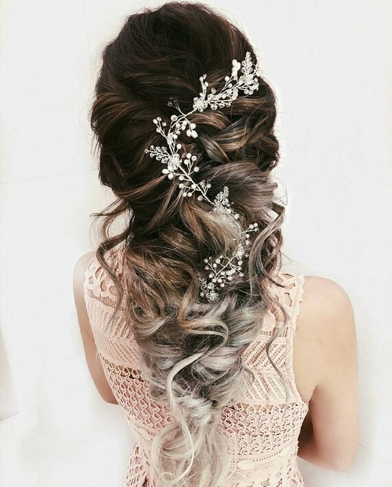 Babys Breath Hair Accessories Wedding Hair Vine Gold Hair Vine Etsy
