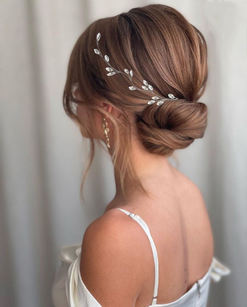 Enredadera de pelo nupcial Tocado Boho Pieza de pelo Boho Pieza de pelo nupcial Accesorios para el cabello de boda Pieza de pelo de boda Tocado nupcial Pelo de cristal imagen 5